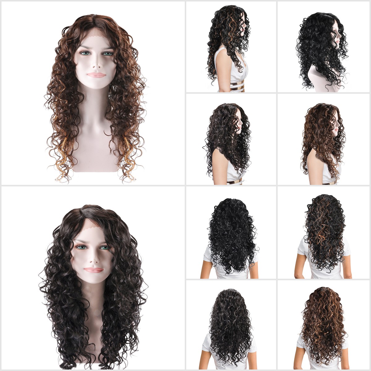 Dark Brown Glomorous Curly Wave Wig 13X6 Chocolate Brown Lace Front Wig, Water Wave Wet And Wavy  main image 4