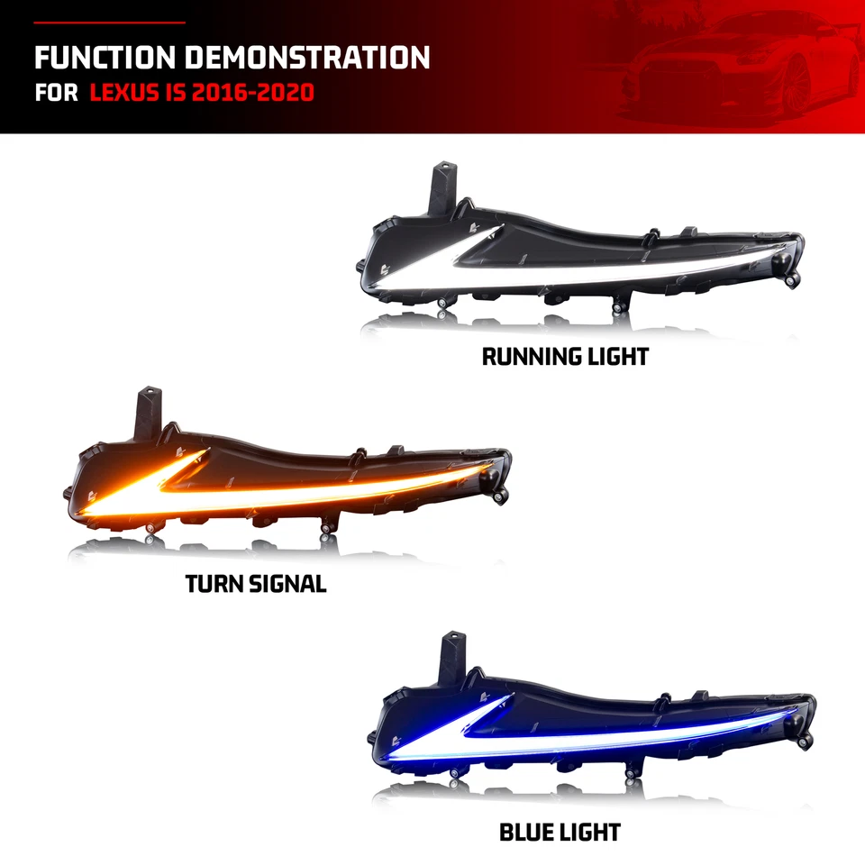 LED Daytime Running Light for Lexus IS250 IS200t IS300 IS350 2014-2016 DRL Kit - Image 3 of 4