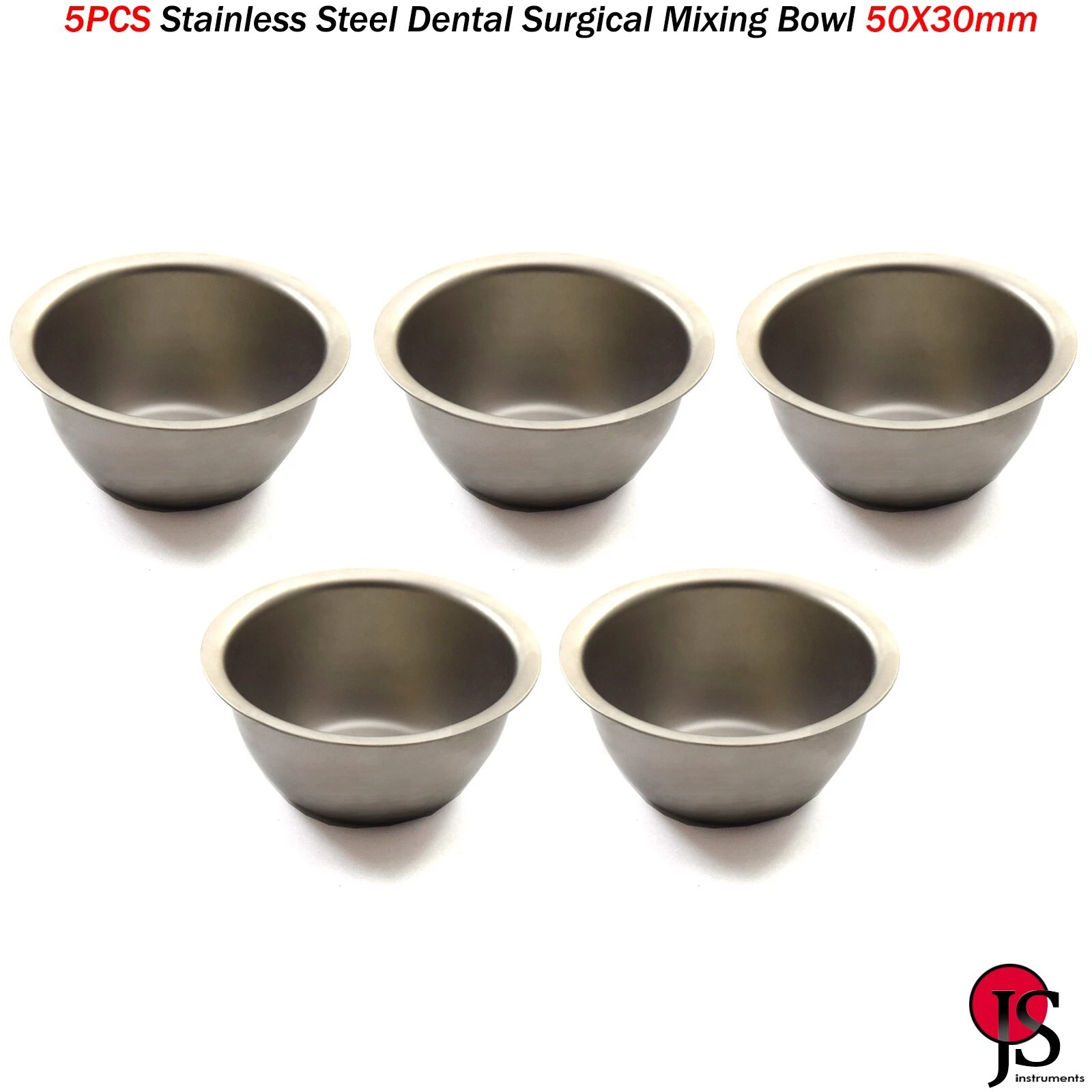 Dental Laboratory Mixing Bowl Cup Stainless Steel Implants Surgical 5PCS