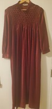 VTG Saybury Zip Front Maroon Velour Velvet Long Robe Warm Soft Cozy Rouched XL