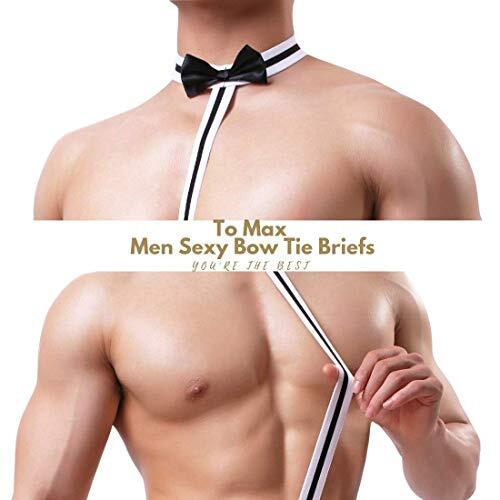 Men Sexy Underwear, Bow Tie Briefs Pouch Thong, Mens Low-Rise One Size Black - Bild 5 von 7