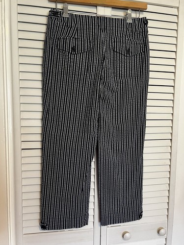 JONES NEW YORK Women’s Size 10 Pants Cotton Stretch Striped Cropped Drawstring - Picture 5 of 9