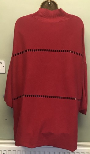FRENCH CONNECTION Pink Oversized Size XL Mozart Ladder Jumper Summer Cotton Top - Picture 7 of 11