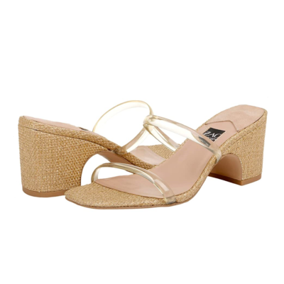Zac Posen Women's Saint Heeled Sandal - Low Block Heel Slide Sandal With Woven Upper - View #3