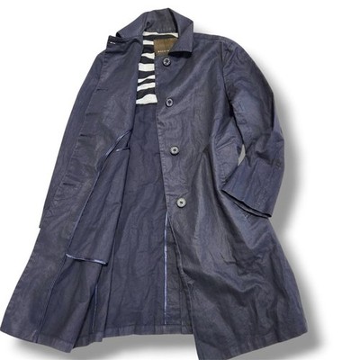 Mackintosh women's linen trench coat, size XS, navy.