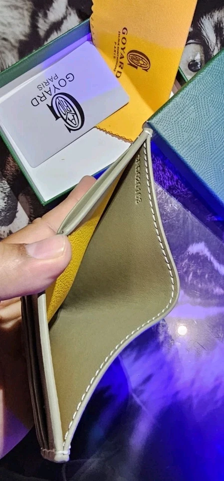 Goyard Portefeuille homme cuir monogramme beige/gris, cartes crédit - Photo 3/4