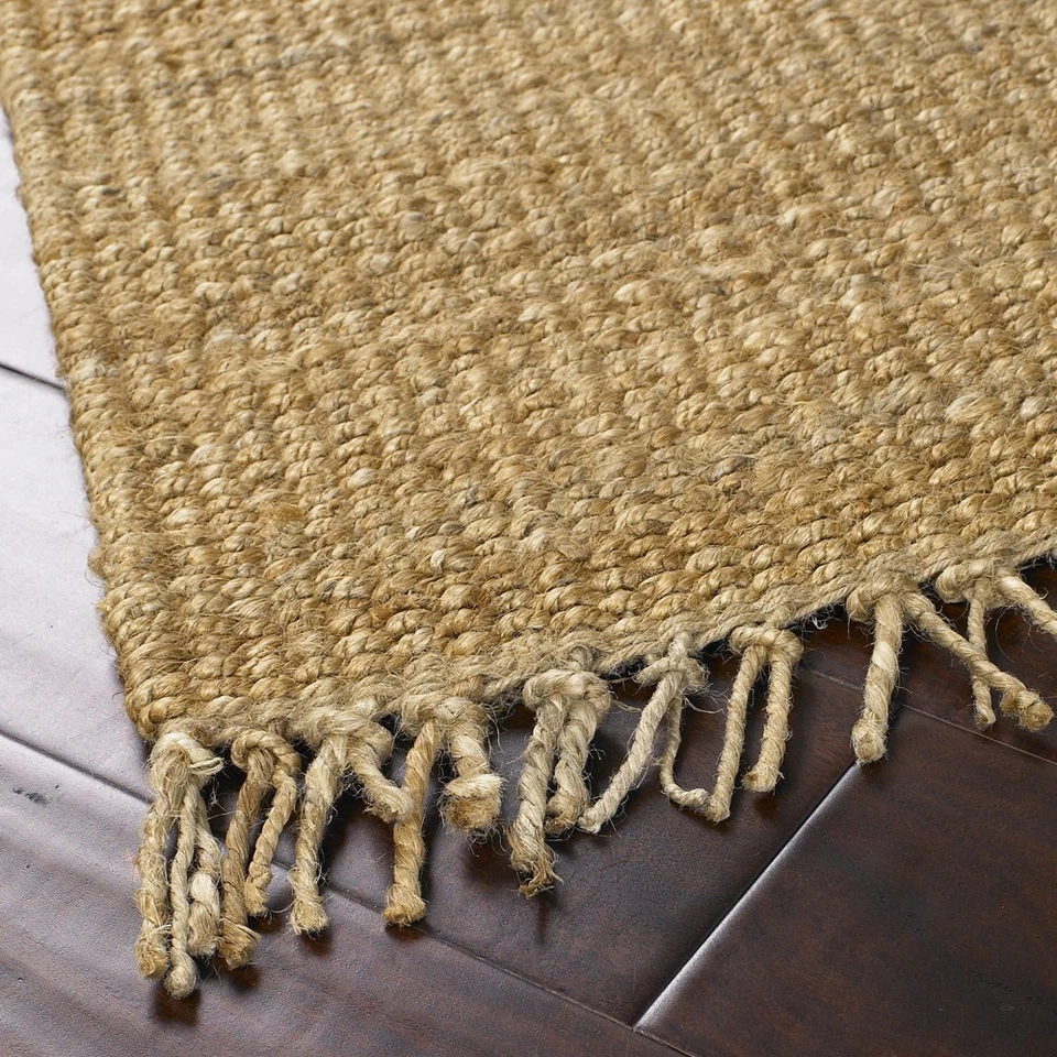 Alfombra Anudada a Mano Yute Natural Beige 2x3 Alfombra - Aprox 2' x 3' Foto 2 de 3