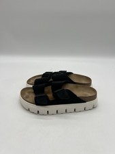 Papillio Birkenstock Arizona Chunky Women  s Sz 8 N Black Suede Platform Sandals.