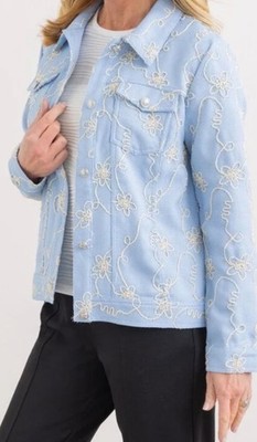 NEW Ladies Jacket Klass Plus Size UK 22/24 Completely embellished Pearl Buttons