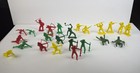 Vintage 3”Tim- Mee Toys Frontiersman , Indians  Lot Of 24.  Red / Yellow / Green — photo 1