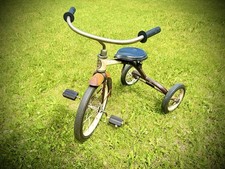 Garton Vintage Metal Tricycle Brown Troxel Seat Collectible Ride-On Toy Trike