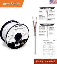 14/2 Speaker Wire, in-Wall CL3 & Direct Burial, White, 100ft - 14AWG, 2 Condu...