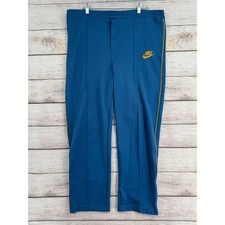 Vintage 80's Nike Track Sweatpants Men's Size XL Blue/Gold Embroidered