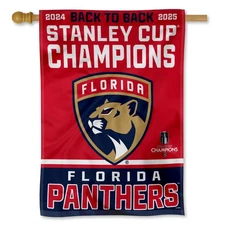 Florida Panthers 2025 Stanley Cup Champions House Banner Flag