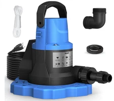 1 HP Automatic Swimming Pool Cover Pump, 115 V Submersible with 3/4” Check Valve