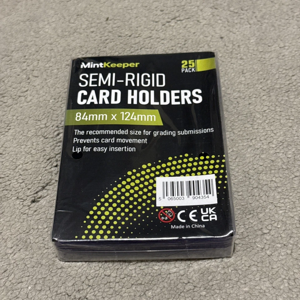 MINTKEEPER 25 Semi Rigid Card Holders Card Sleeves - Recommended Size - Pokemon PSA Grading