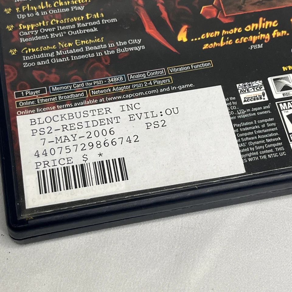 Resident Evil Outbreak File #2 PS2 (PlayStation 2, 2005) No Manual Works - Good - Image 4 of 4