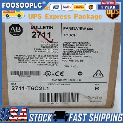 2711-T6C2L1 AB PANELVIEW 600 Ecran Tactile Fast Shipping 2711T6C2L1 US Free Tax