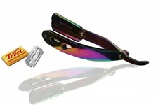 Professional Barber Hair Shaving Razor Straight Edge Folding Knife + 10 Blades