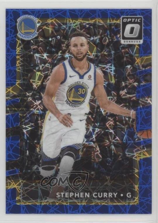 2017-18 Panini Donruss Optic Blue Velocity Prizm Stephen Curry #46 0ej