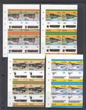 INVERTED CENTER - Nevis TRAINS Issue (Mint Never hinged)