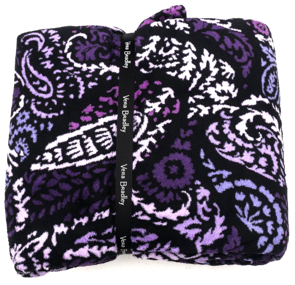 Vera Bradley Fleece Throw Blanket in Paisley Amethyst - 80" x 50" - NWT - Image 2 of 2