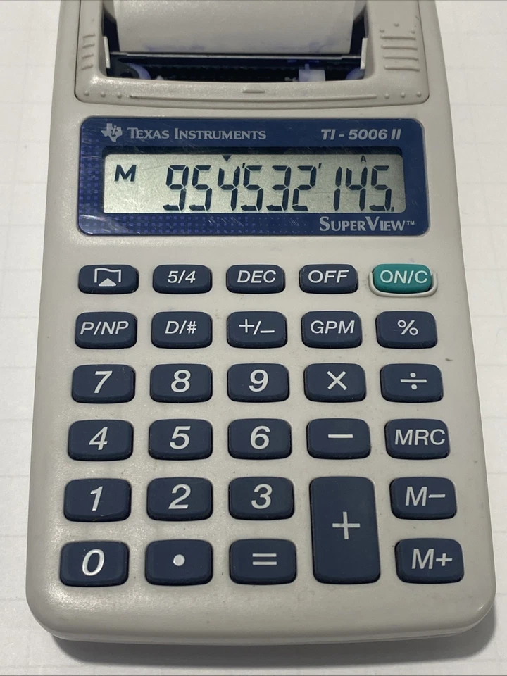 Texas Instruments TI-5006 II Super View Handheld Printing Calculator - Battery - Image 3 of 4