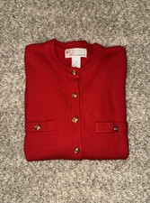 Vintage 90  s Sweater Milano Woman  s M Red Gold Buttons Old School Classy Retro