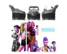 Personalised K Pop Themed Water Bottle – Add Any Name & Choose Your Lid Colour