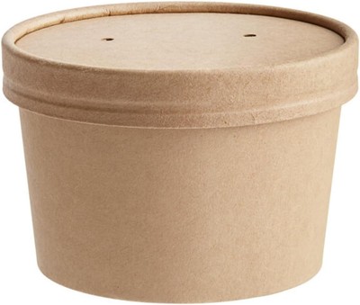 Eat Well, Live Well 100 Pack Disposable Soup Containers with Lids 8, White 