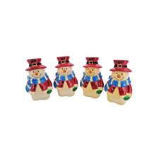 Blow Mold Snowmen 7" Christmas Holiday Decoration No Cord and No Bulb Set of 4