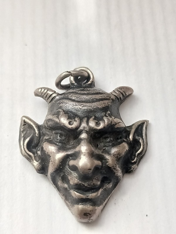 Vintage Sterling Devil Pendant