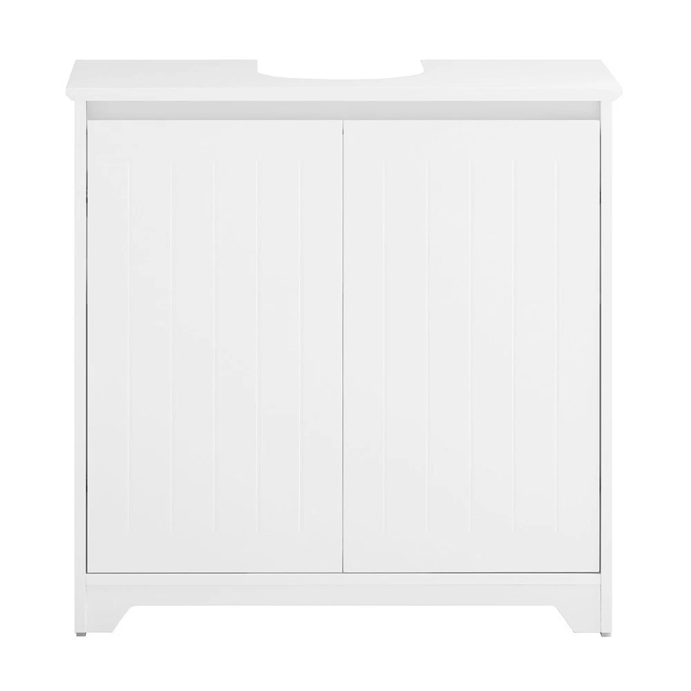 SoBuy Mueble Bajo Lavabo 2 Puertas Blanco 60x30x60 cm BZR108-II-W