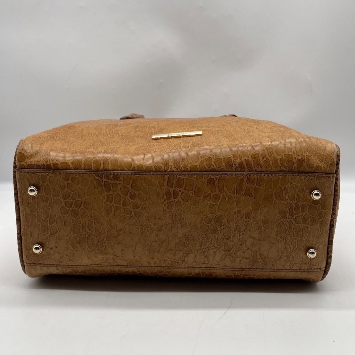 Brahim Brown Embossed Leather Shoulder Bag | eBay display picture 1