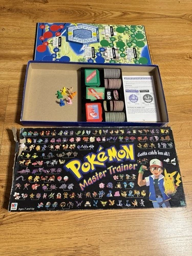 Pokemon Master Trainer Board Game 1999 Vintage Hasbro-Incomplete Missing 5 Chips