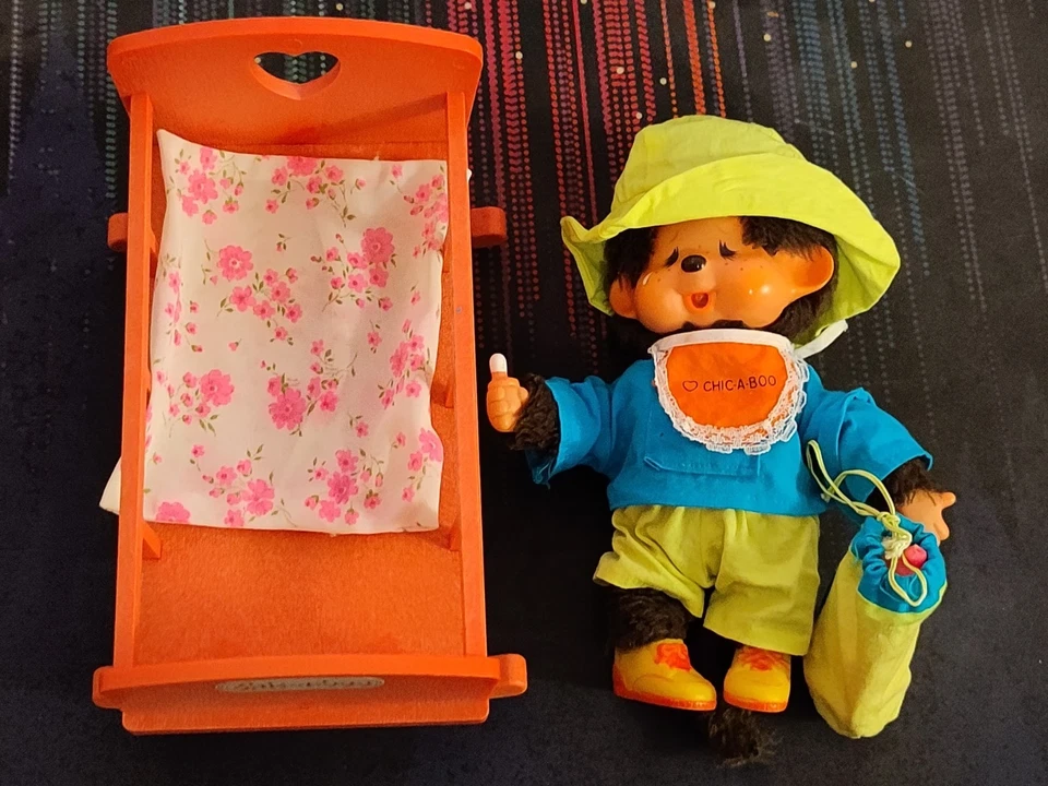 Vintage 1970 Sekiguchi Monchhichi Chicaboo Monkey Sucking Thumb Baby Doll Japan - Image 2 of 4