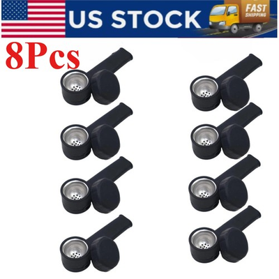 #ad Pack of 8 3.5quot; Silicone Tobacco Smoking Pipe with Lid Black Hand Pipes Bowl $11.99