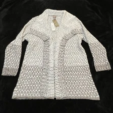 NWT Chicos Chunky Knit Cardigan Sweater Size 3 XL Fisherman Bohemian Beach