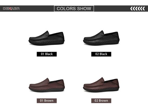 Men's Genuine Leather Slip on Flats Casual Shoes Handmade Loafer Driving Shoes - Picture 10 of 22