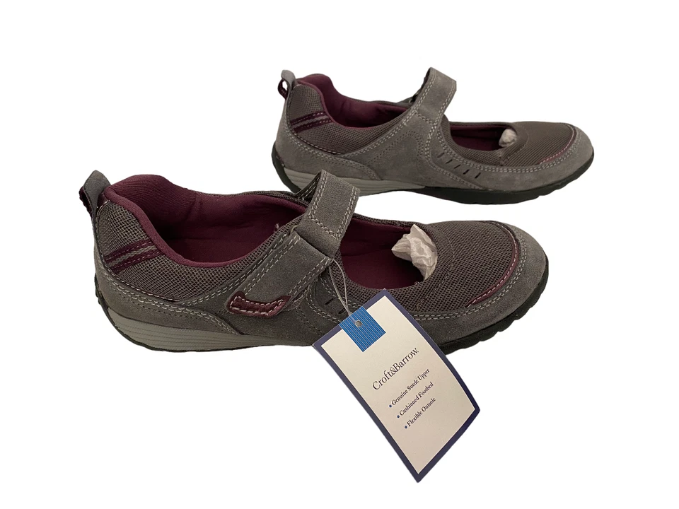Croft & Barrow Women's Grey Mesh Suede Leather Jolee Comfort Casual Shoes Size 7 - Image 4 of 4