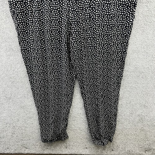 Neuwertiger Samt Jumpsuit Damen UK 8 schwarz weiß gepunktet Kordelzug Taille - Bild 8 von 13