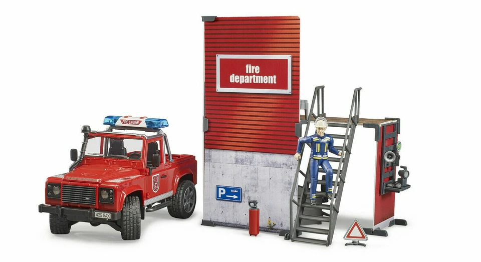 Bruder 62701 Stazione dei Pompieri con Land Rover - Giocattolo - Scala 1:16 - Immagine 4 di 4