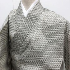 JAPANESE KIMONO TSUMUGI PURE SILK VINTAGE ANTIQUE Z5700