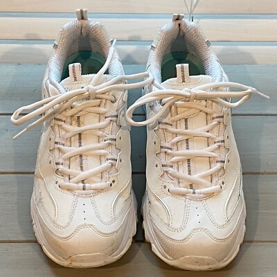 Skechers D'Lites Fresh Start Memory Foam Sneakers Womens Size 10 White Lace  Up