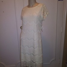 STELLALUCE NWT ivory cream lace lined sheath sz L