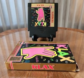 Vintage 1990 Nintendo NES Tengen KLAX Complete Game Sleeve Manual Original Box
