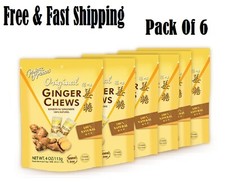Prince of Peace Original Ginger Chews, 4 oz. Candied Ginger Candy Pack 6
