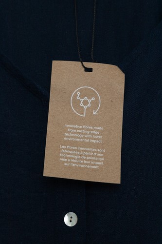 Vero Moda - Navy Midi Dress with Pearlescent Button Detail at Neckline - Picture 4 of 9