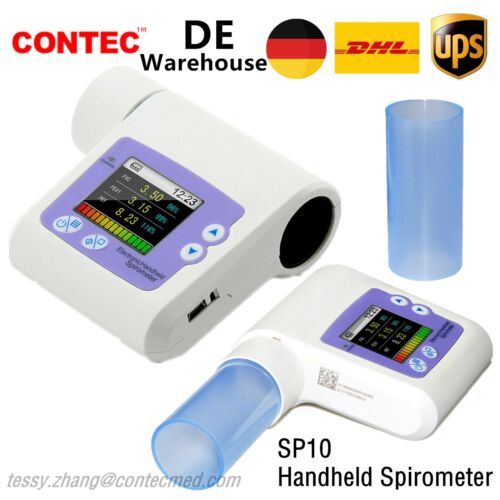Spiromètre numérique SP10 appareil de diagnostic respiratoire pulmonaire spirométrie + logiciel PC - Photo 1 sur 7