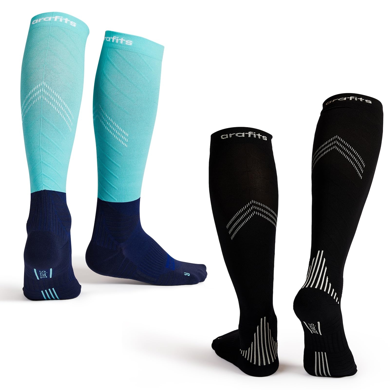 Premium Lycra Spandex Compression Socks 15-20mmHg Graduated Support for Circulation & Recovery-image